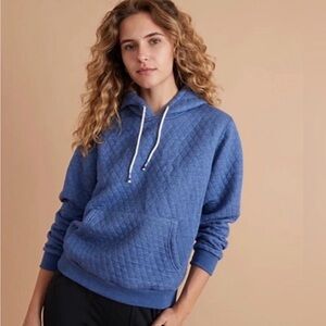 Marine Layer Quilted Blue Hoodie